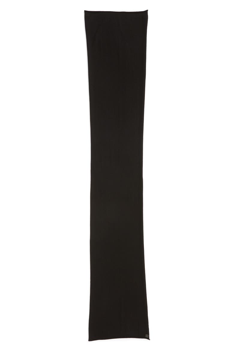 Rolled Ends Wool & Cashmere Scarf, Alternate, color, BLACK