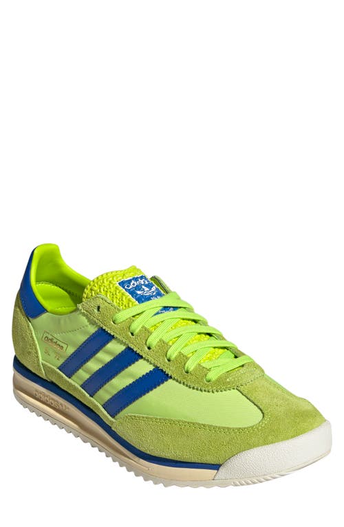 Shop Adidas Originals Adidas Gender Inclusive Sl 72 Rs Sneaker In Solar Slime/royal Blue/lime