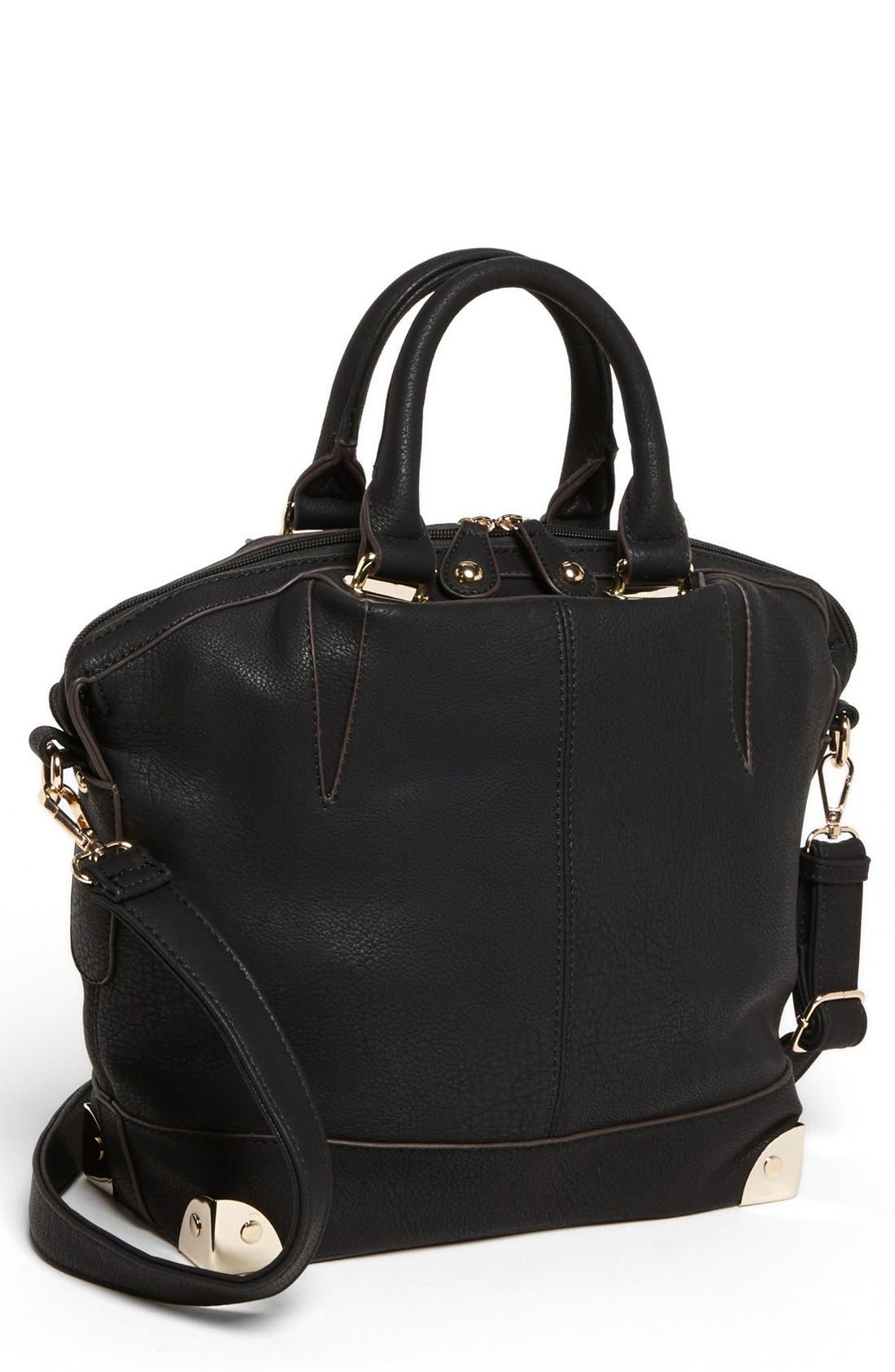 'Samantha' Crossbody Tote, Main, color, BLACK