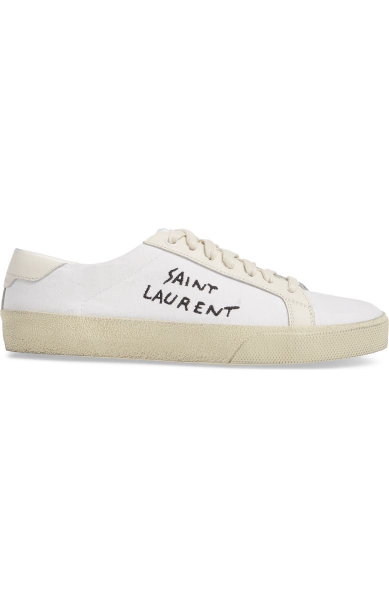 Saint Laurent Court Classic Lace-Up Sneaker, Alternate, color,