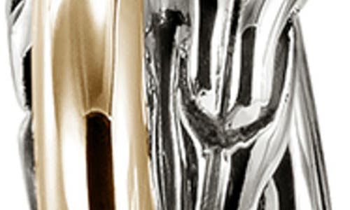 John Hardy Jh Essential Crossover Hoop Earring, Gold, Sterling Silver, 9.5mm In Multi