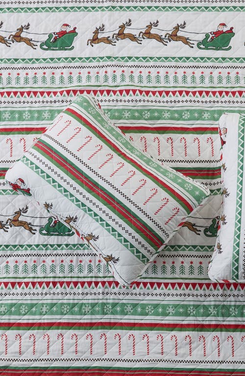 Woven & Weft Winter Holiday Microfiber Quilt Set In Multi