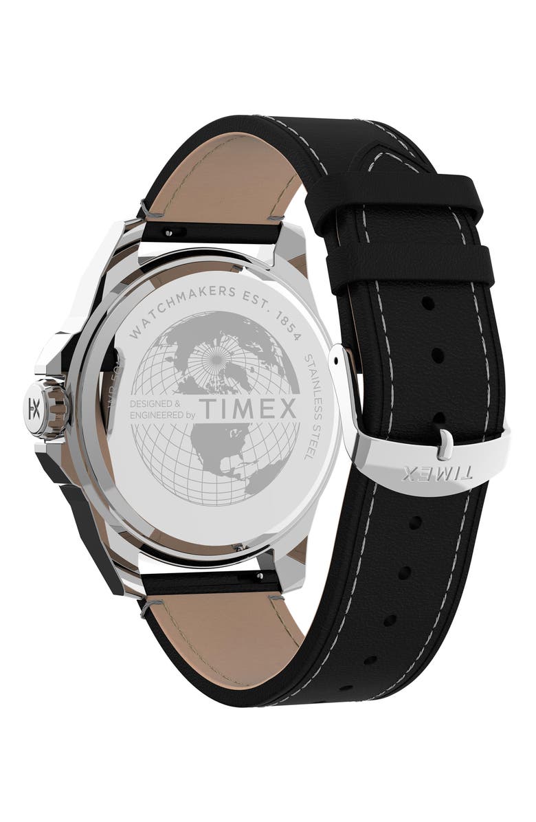 Timex<sup>®</sup> Essex Avenue Leather Strap Watch, 44mm, Alternate, color, 