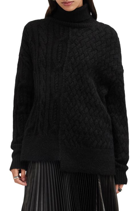 Varla Turtleneck Cable Alpaca Blend Sweater