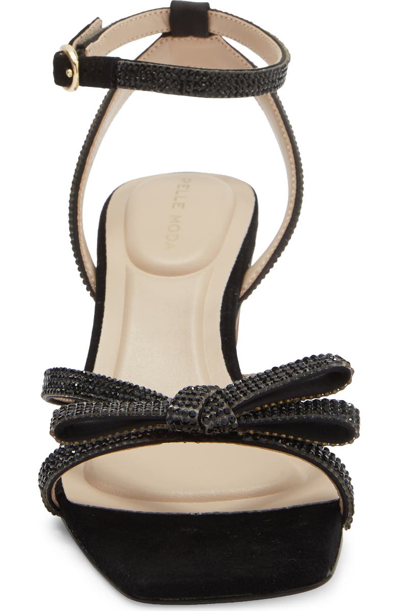 Pelle Moda Teale Crystal Bow Sandal, Alternate, color, Black