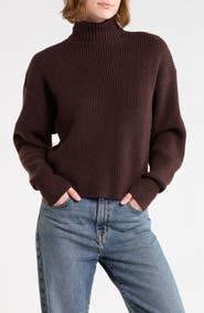 Good American Cozy Rib Turtleneck Sweater