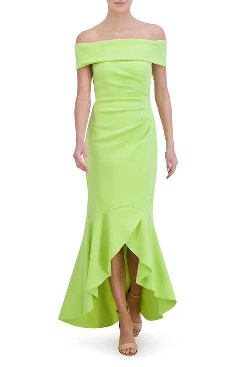 Off the Shoulder High-Low Gown