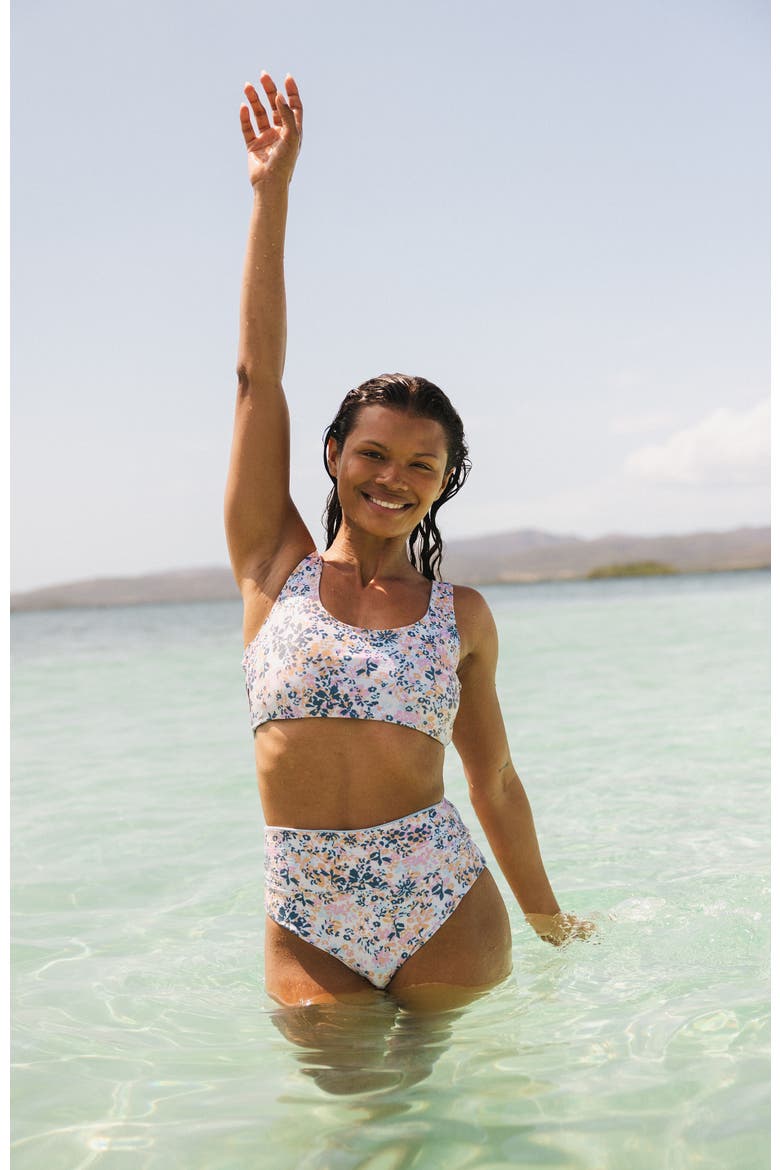 Reversible High Rise Swim Bottom, Alternate, color, Caspian