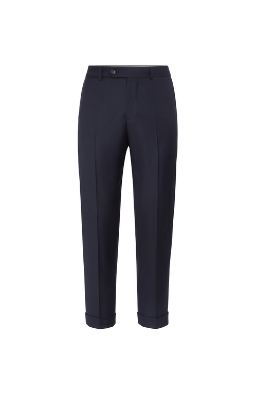 Brunello Cucinelli Straight-leg Pleated Wool-flannel Trousers In Blue