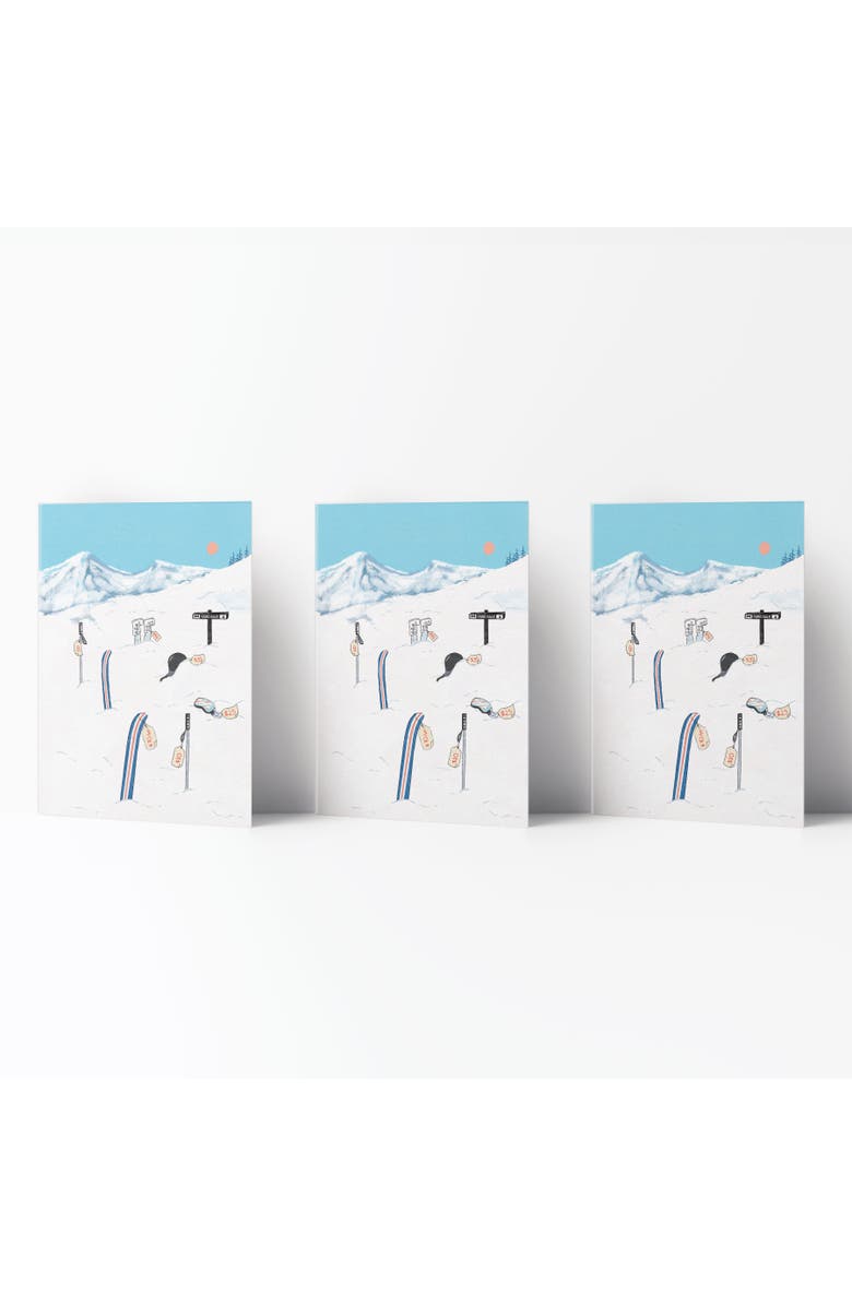 Ramus & Co Winter/Holiday Greeting Card Pack Sets (3 ct) Ski Yard Sale, Main, color, Multi-Pack