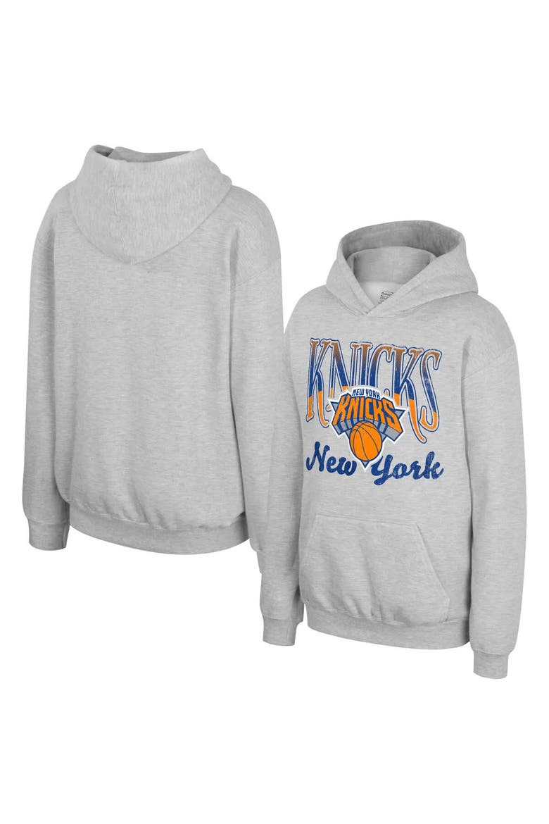 Youth Stadium Essentials  Heather Gray New York Knicks Sky High Hoodie, Main, color, Heather Gray