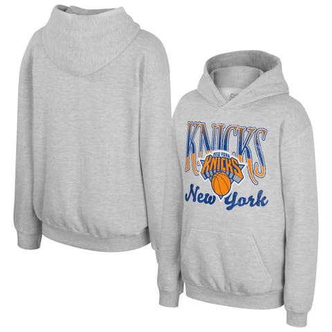 Youth Stadium Essentials  Heather Gray New York Knicks Sky High Hoodie