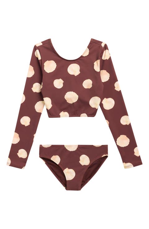Kids' Camila Long-Sleeve Two-Piece Rashguard Swimsuit