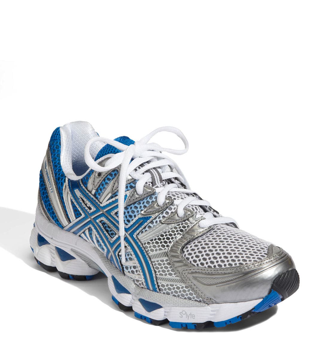 'GEL-Nimbus® 12' Running Shoe, Main, color, TITANIUM/MAUI BLUE