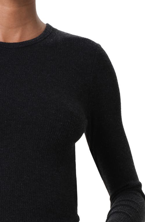 Agolde Neema Ribbed Long Sleeve T-shirt In Black