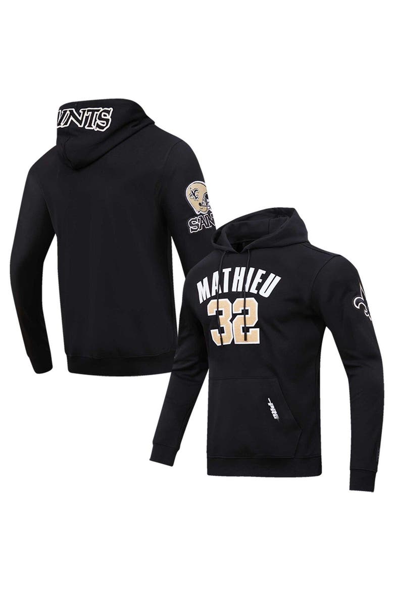 Men's Pro Standard Tyrann Mathieu Black New Orleans Saints Player Name & Number Pullover Hoodie, Main, color, Black