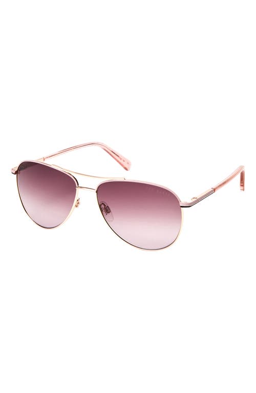 Ted Baker London 57mm Aviator Sunglasses In Rosegold