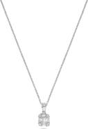 Ancona Fine Jewelry Baguette Diamond Cluster Pendant Necklace in 18K White Gold