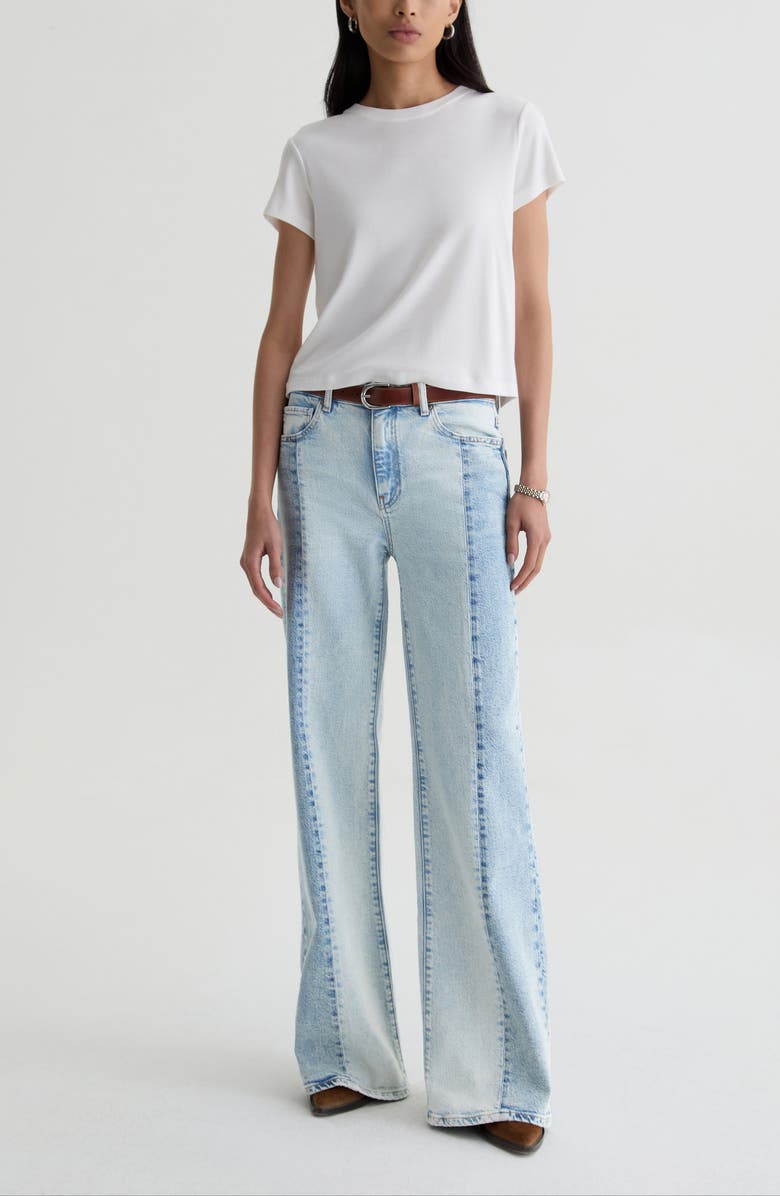 AG Saige Paneled Wide Leg Jeans, Alternate, color, Solar Flare