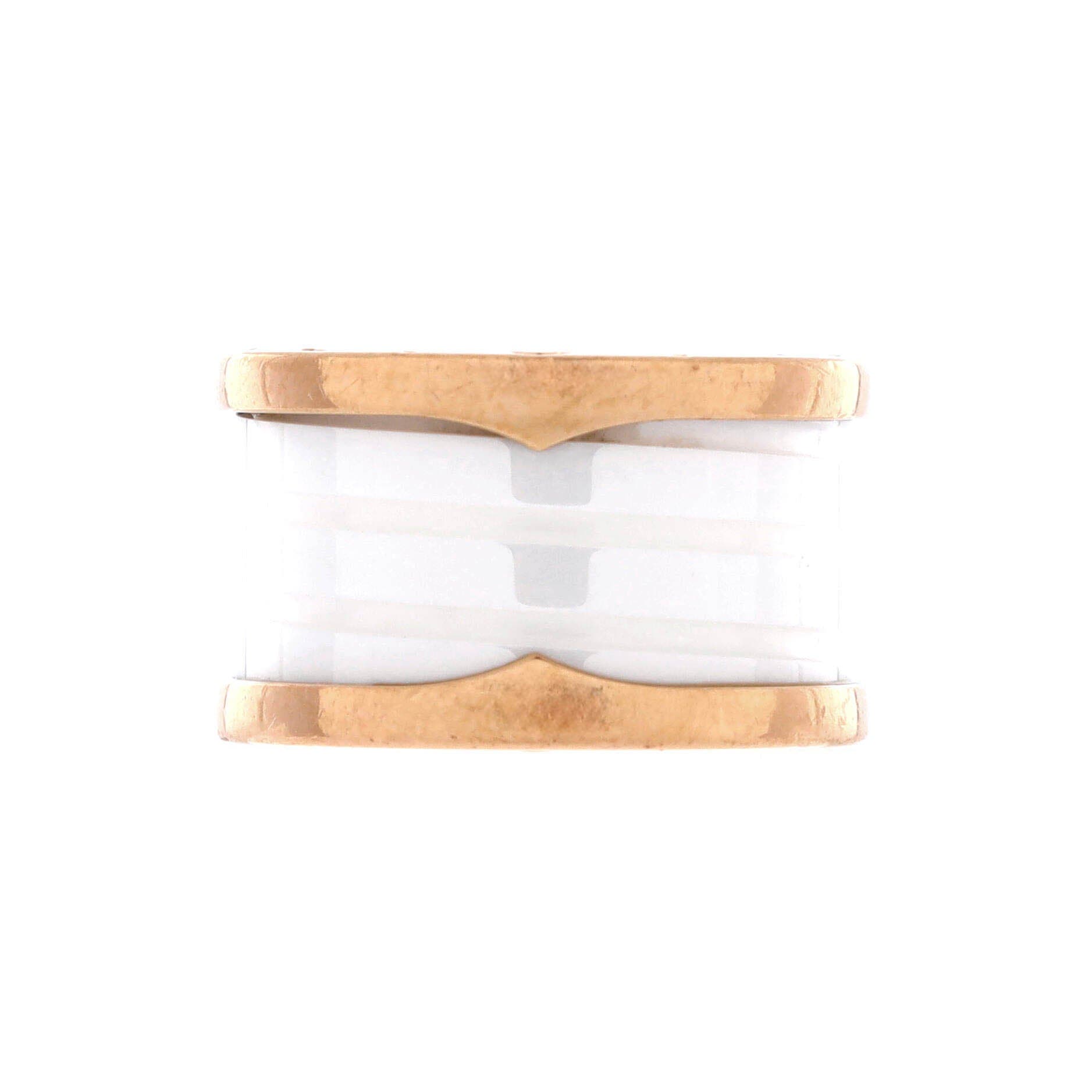 B.Zero1 Three Band Ring 18K Rose Gold and Ceramic, Main, color, Metallic Gold
