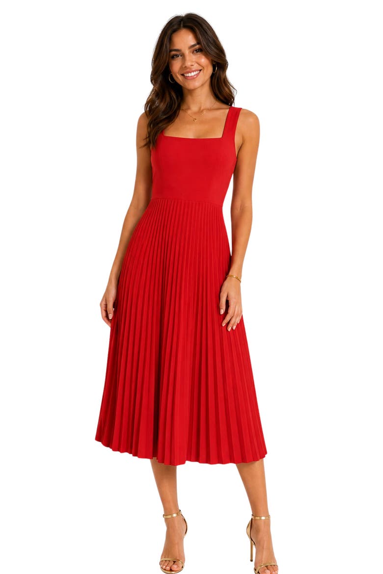 Women's Eden Sheer Cocktail Dress, Alternate, color, Red