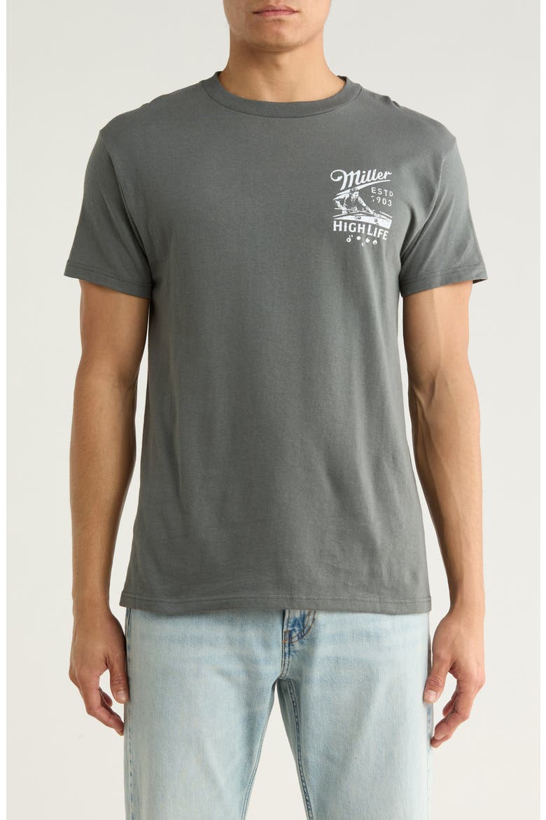 Miller High Life T-Shirt, Main, color, CHARCOAL
