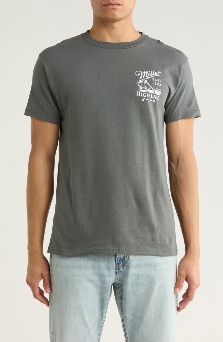 The Forecast Agency Miller High Life T-Shirt, Main, color, Charcoal