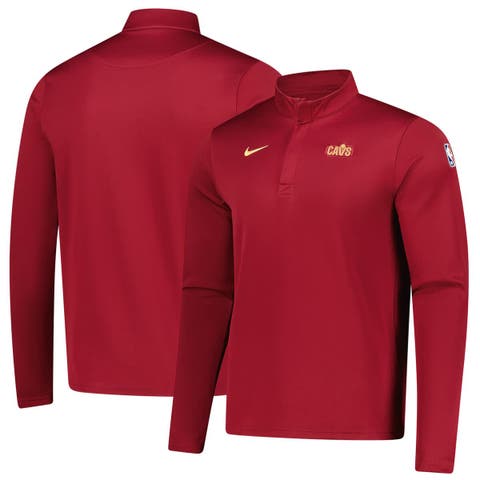 Men's Nike Wine Cleveland Cavaliers 2025/26 Authentic Coaches Quarter-Zip Dri-Fit Top