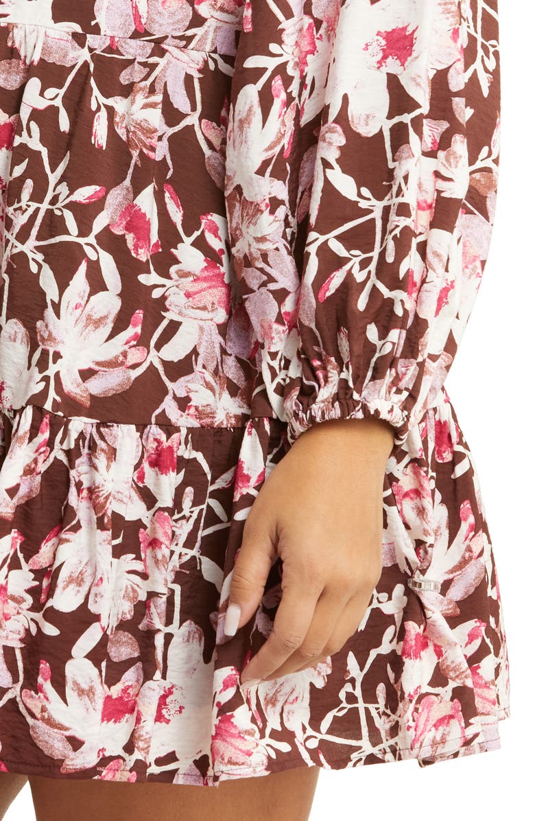 Chelsea28 Floral Tiered Long Sleeve Dress, Alternate, color, 