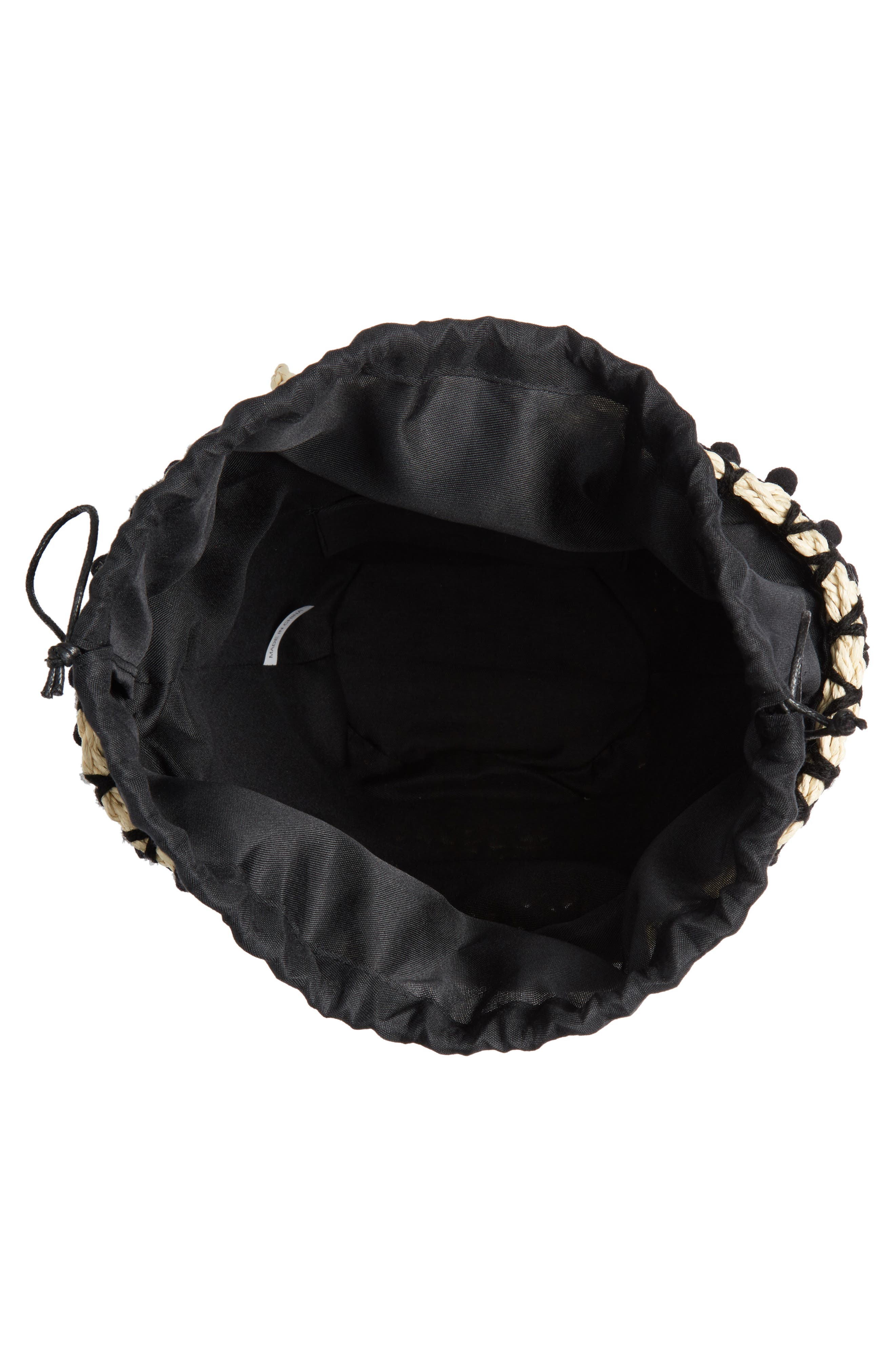 Knotty Straw Pompom Tote, Alternate, color, 