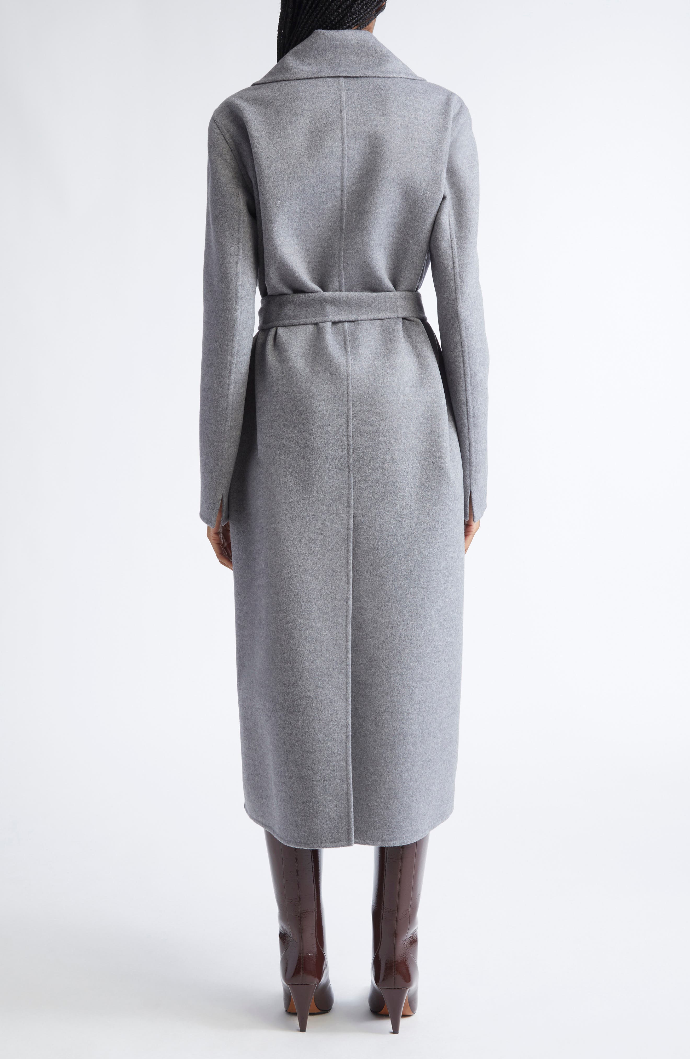 Belted Double Face Wool Wrap Coat - image 2
