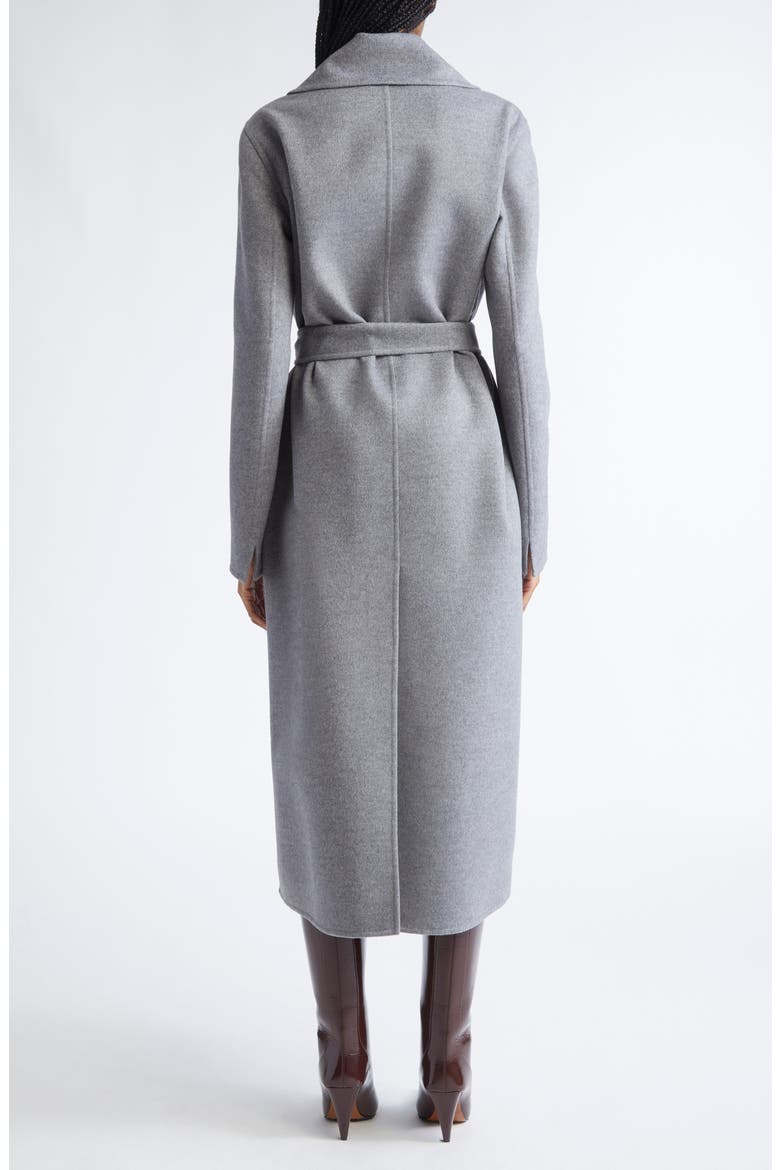 Belted Double Face Wool Wrap Coat, Alternate, color, LIGHT GREY MELANGE