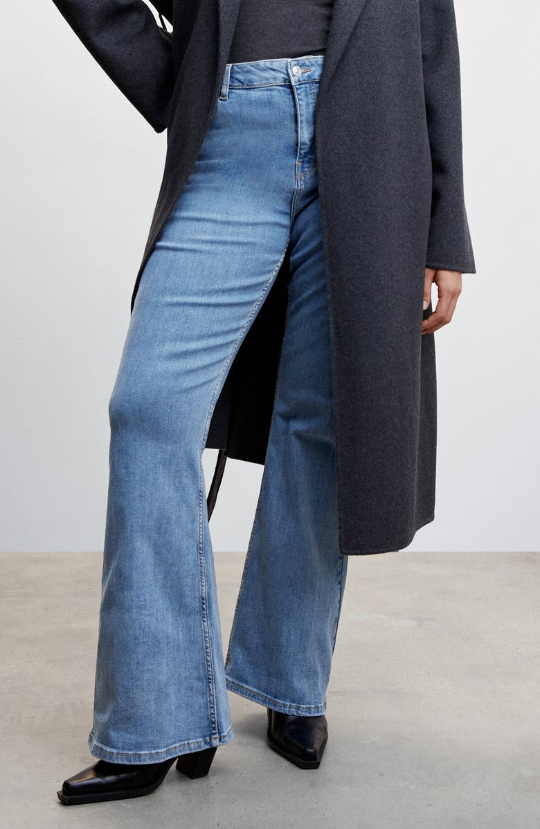 MANGO Flare Jeans, Alternate, color, Medium Blue
