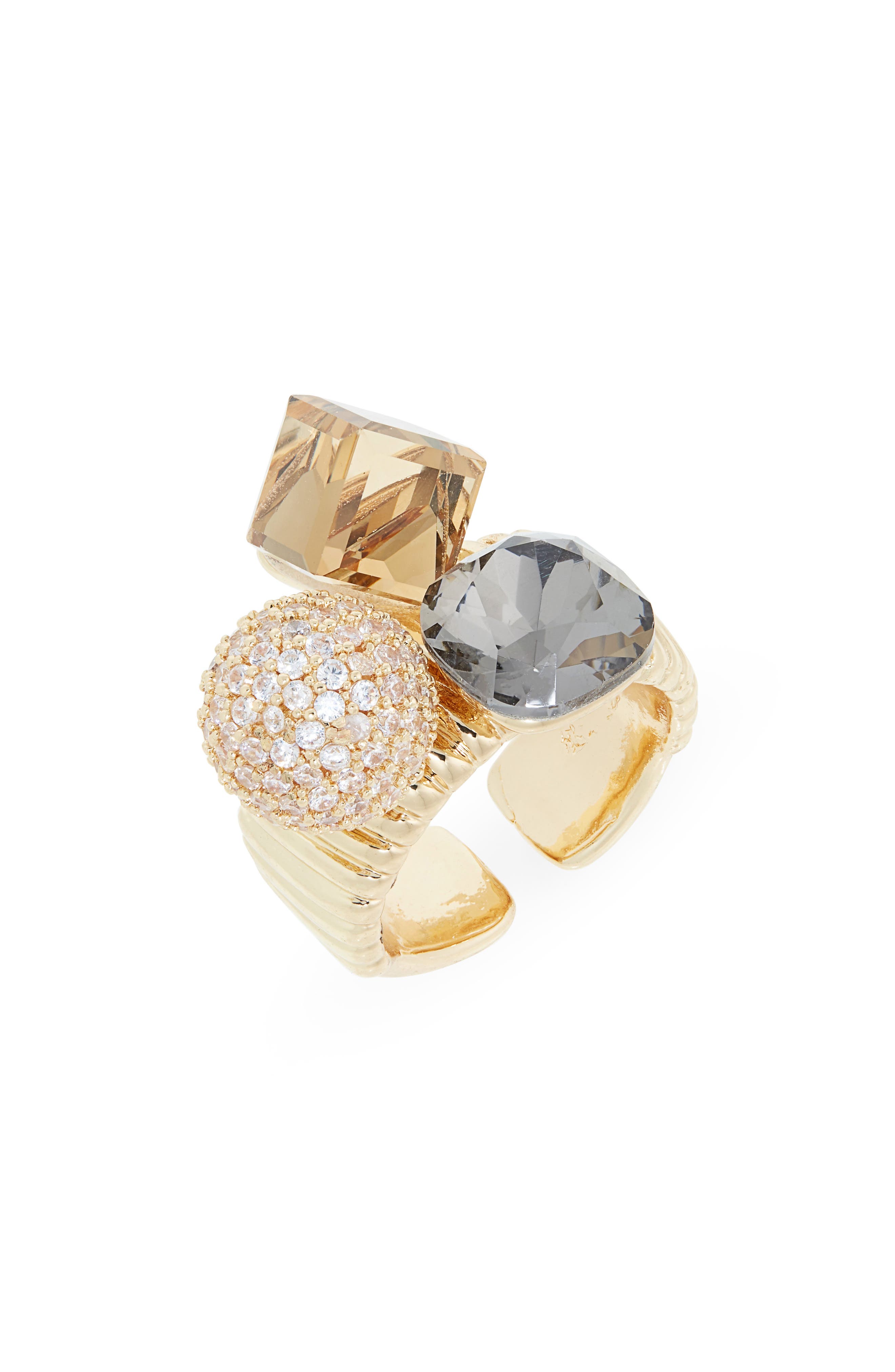Cubic Zirconia Cluster Cocktail Ring