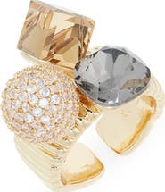 EYE CANDY LOS ANGELES Cubic Zirconia Cluster Cocktail Ring