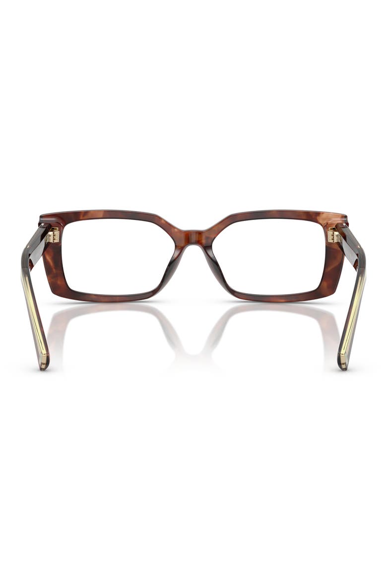 52mm Rectangular Optical Glasses, Alternate, color, SPOTTED BROWN/ DEMO LENS