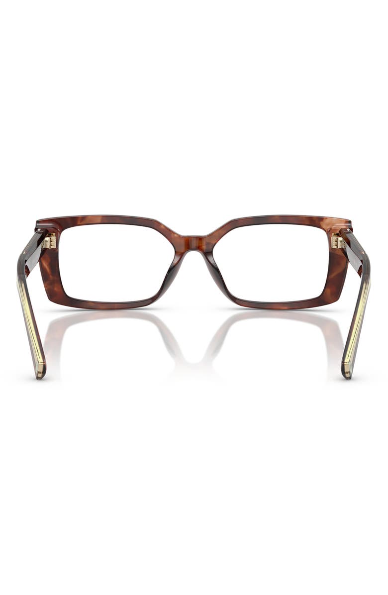 Tiffany & Co. 52mm Rectangular Optical Glasses, Alternate, color, Spotted Brown/ Demo Lens