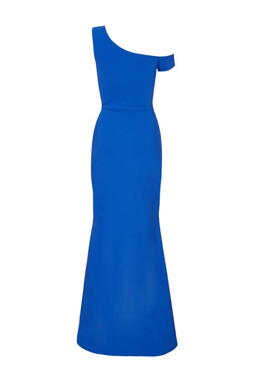 Quiz Bengaline Strap Off Shoulder Wrap Maxi Dress In Blue