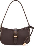 Anne Klein Buckle Faux Leather Shoulder Bag