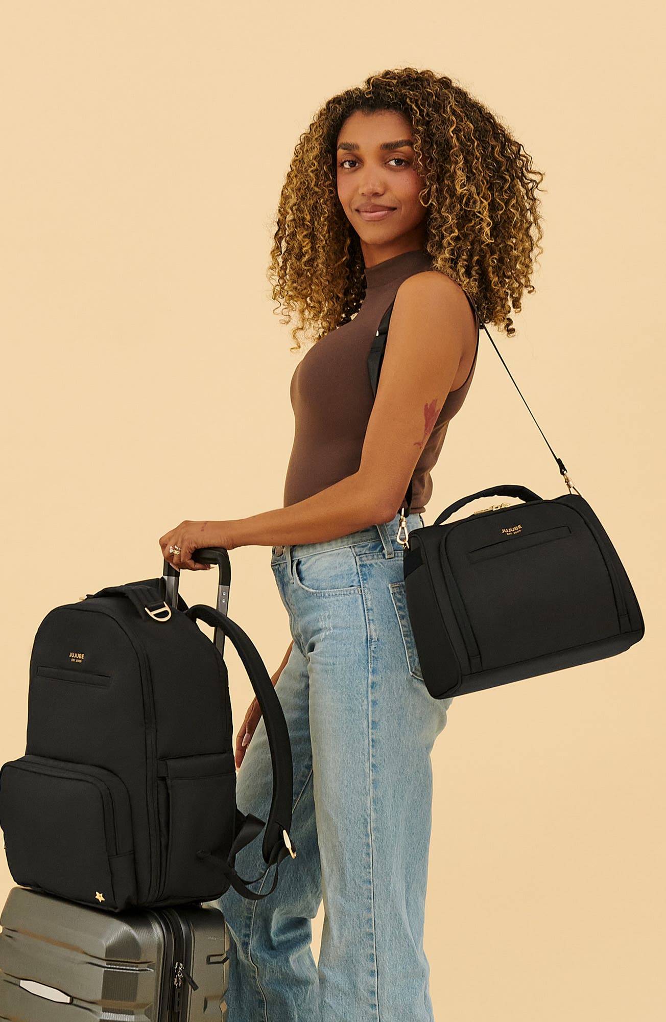 JuJuBe New Parent Diaper Bag Bundle, Alternate, color, Black