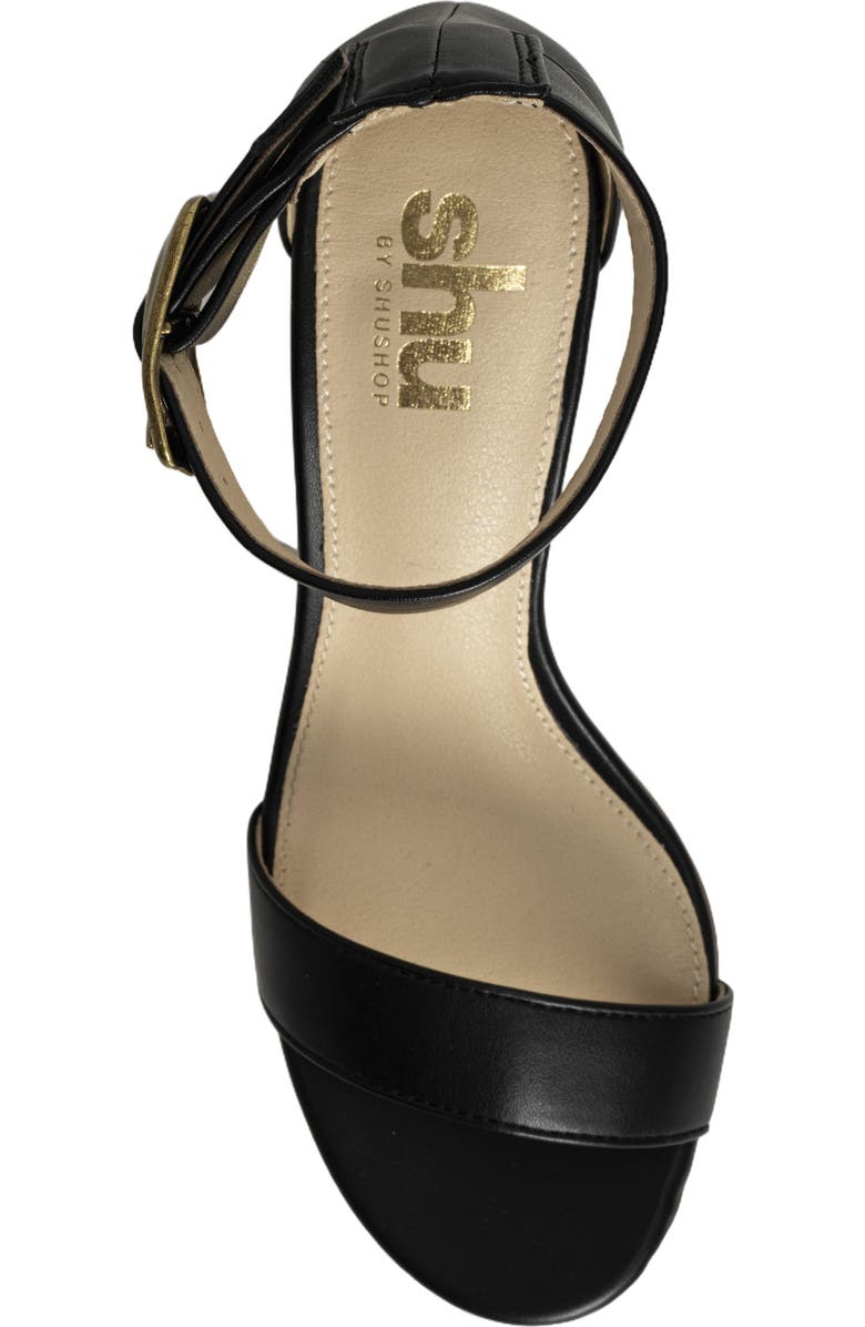 SHUSHOP Eliya Ankle Strap Sandal, Alternate, color, Black
