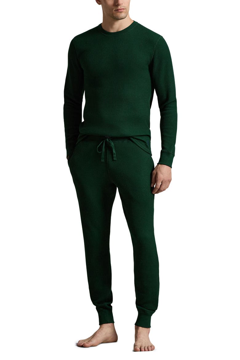 Thermal Pajama Joggers, Main, color, MOSS AGATE/ CRUISE NAVY PP