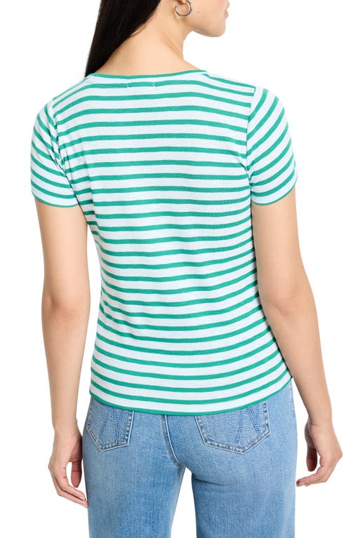 Nzt By Nic+zoe Scoop Neck Stripe Tee