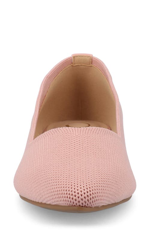 Journee Collection Minnah Knit Almond Toe Flat In Pink
