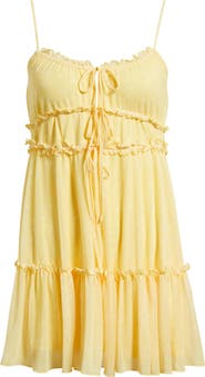 BP. Ruffle Tie Front Tiered Mini Sundress