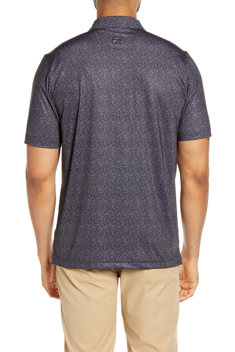 Pike Micro Floral Print Polo, Alternate, color, BLACK