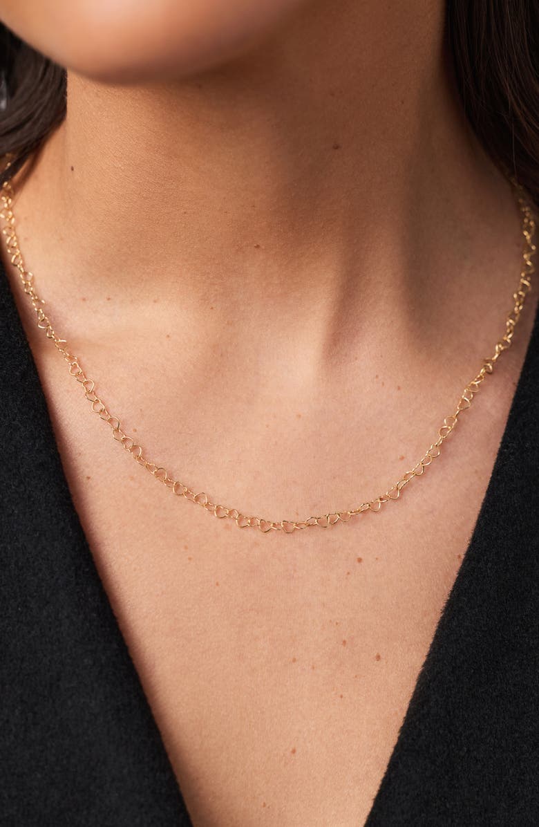 Ana Luisa Solid Yellow Gold - Heart Chain Necklace, Alternate, color,
