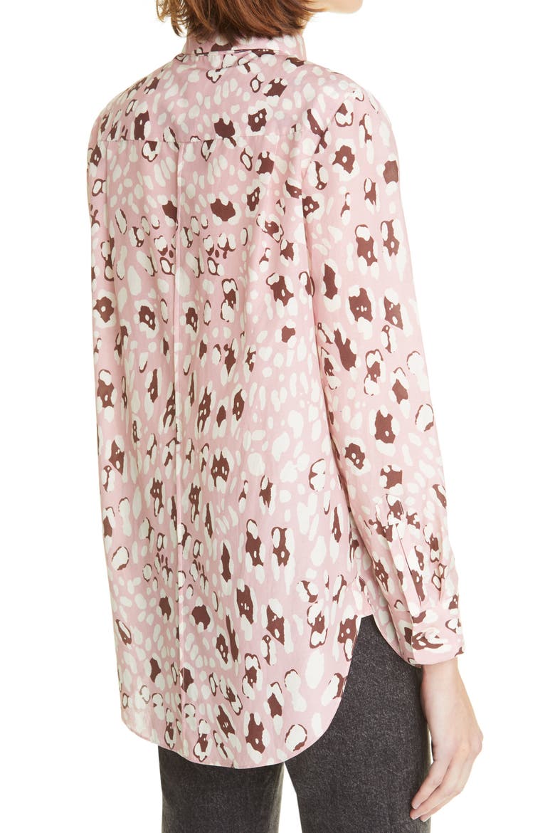 Leopard Print High/Low Shirt, Alternate, color, PINK LEOPARD
