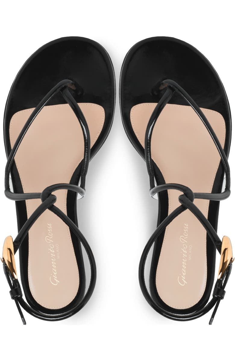 Gianvito Rossi Jungle Mamba Flat Sandals, Alternate, color, Black