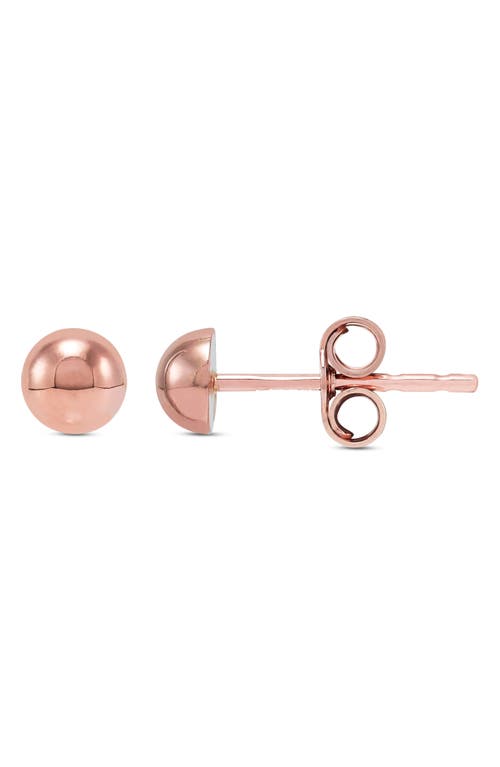 Frankie & Zoe 4mm Half Ball Stud Earrings In Pink